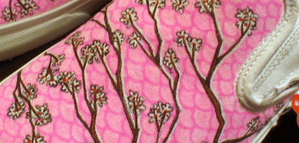 Cherry Blossom Vans Slip-ons, commissioned by Vans for a store in Washington, DC