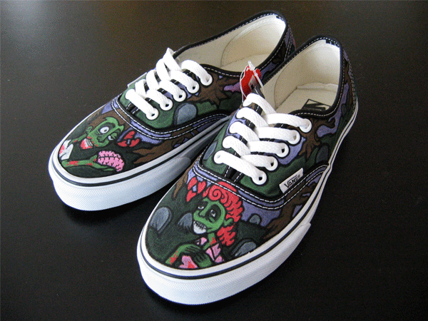 hand painted custom vegan shoes by tony price